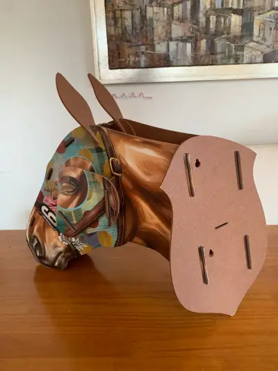 Cabeza de caballo decorativa para colgar Italiana - miniatura 3