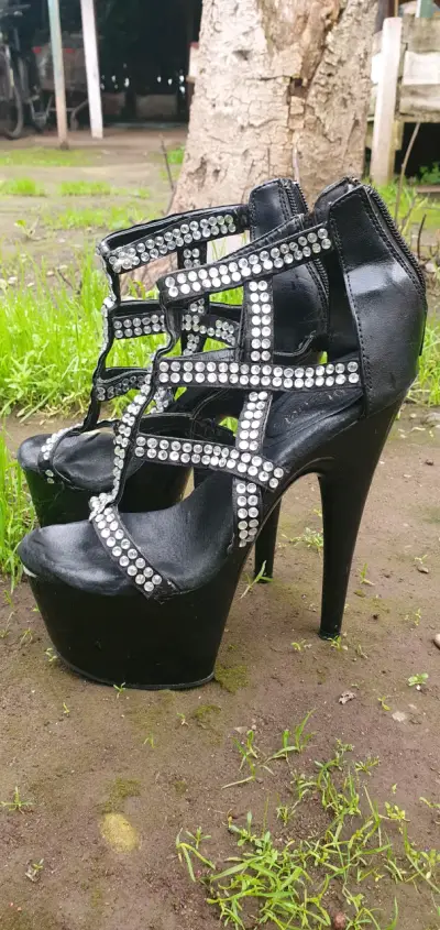 Pleaser-Tacones altos negros con brillantes - miniatura 5