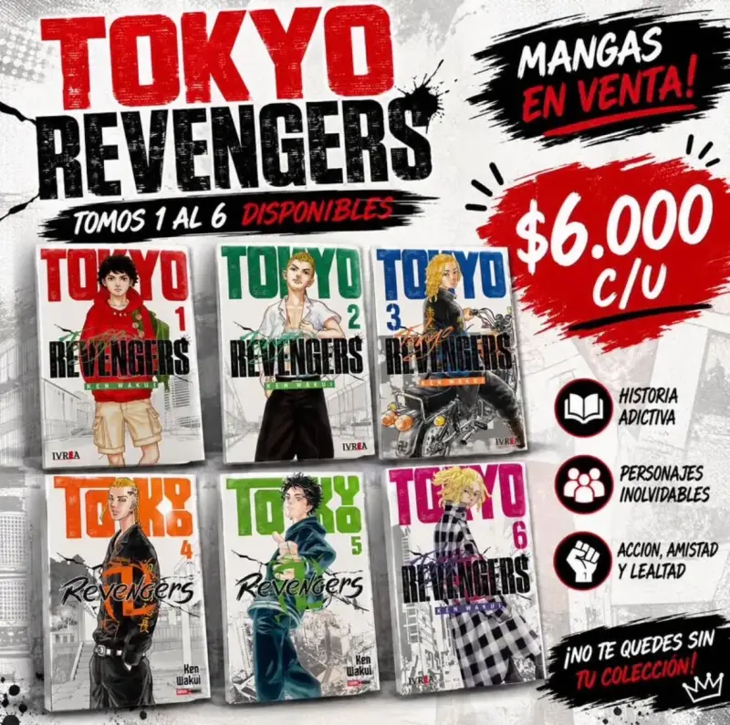 Colección de mangas Tokyo Revengers tomos 1 al 6