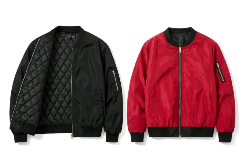 Chaqueta bomber reversible negra y roja