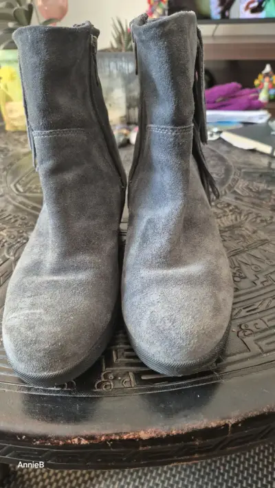 Botines de gamuza gris(azul) con cierre lateral - miniatura 1