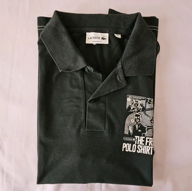 Polera Polo Lacoste Verde Oscuro Estampada - 3