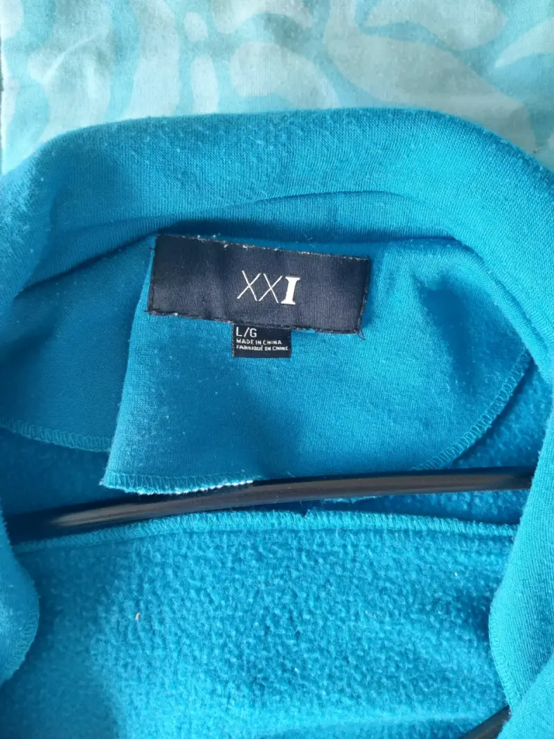 Polerón azul turquesa con botones para mujer - 2