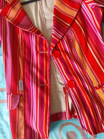 Chaqueta de rayas multicolor para mujer - miniatura 3