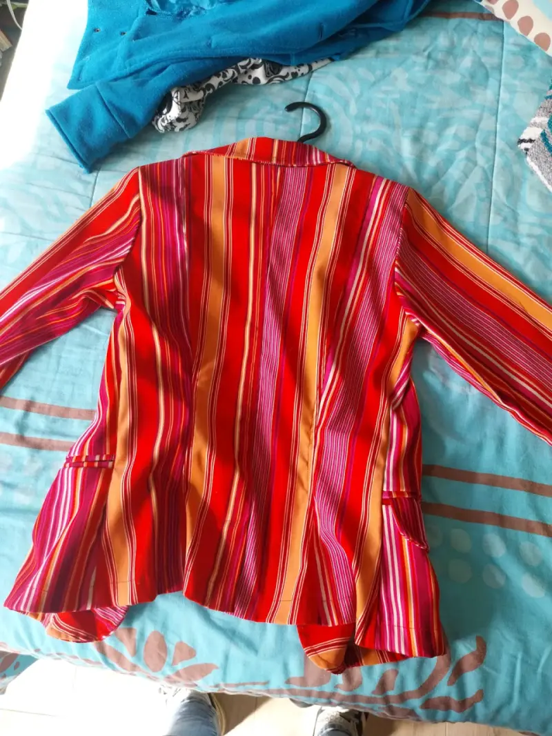 Chaqueta de rayas multicolor para mujer - 4