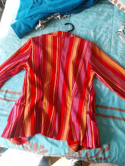 Chaqueta de rayas multicolor para mujer - miniatura 4