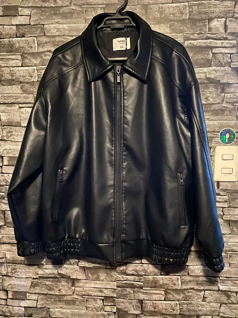 Chaqueta de cuero sintético negra Sybilla talla XXL - 1