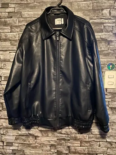 Chaqueta de cuero sintético negra Sybilla talla XXL - miniatura 1