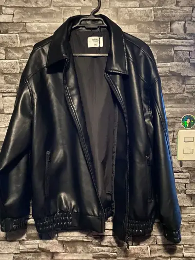 Chaqueta de cuero sintético negra Sybilla talla XXL - miniatura 2