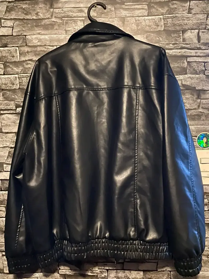 Chaqueta de cuero sintético negra Sybilla talla XXL - 3