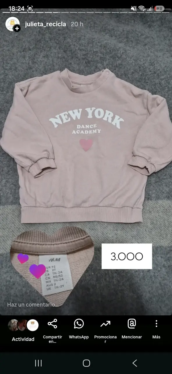 Polerón rosa H&M