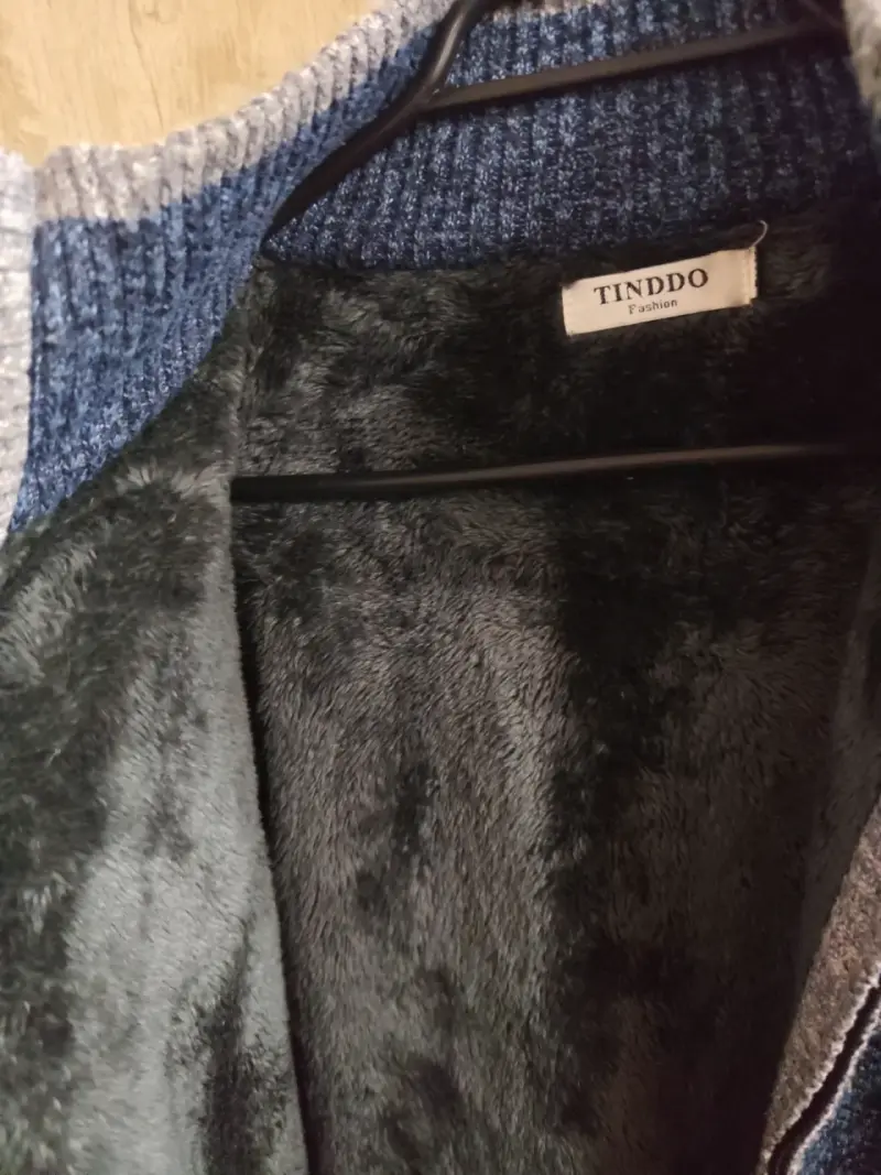Chaqueta de lana azul con forro interior - 2