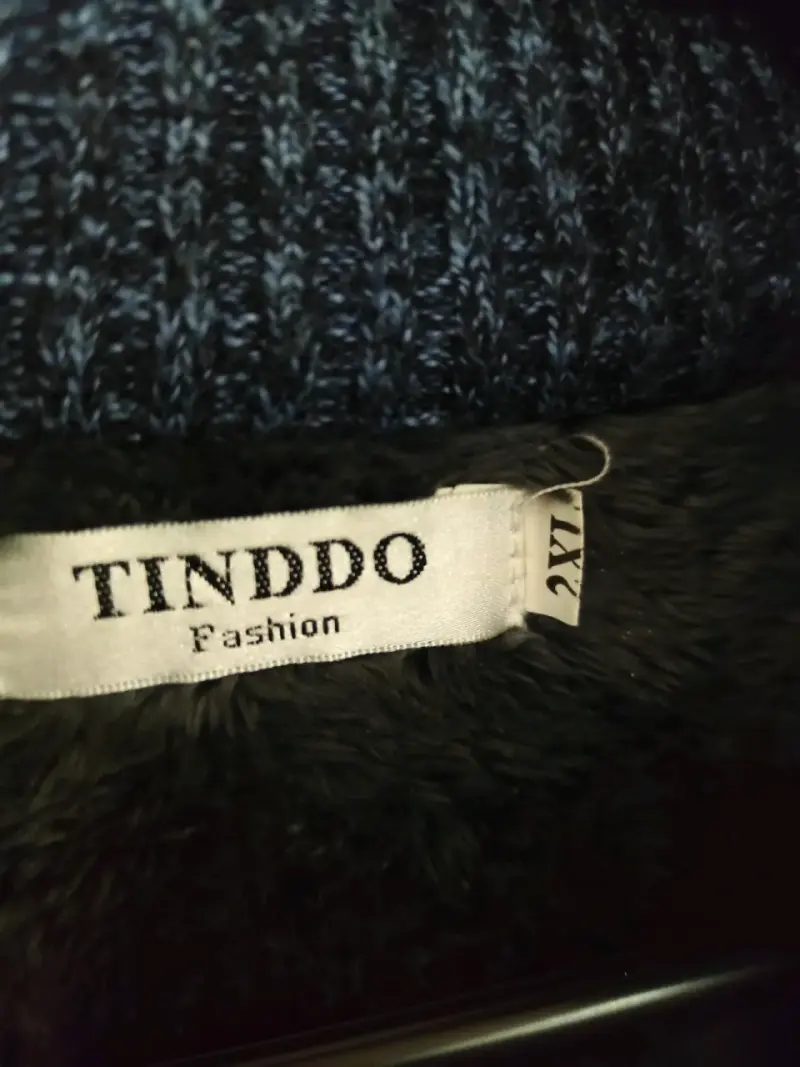 Chaqueta de lana azul con forro interior - 3