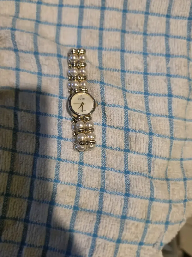 Reloj de pulsera suizo con pulsera de perlas - 2