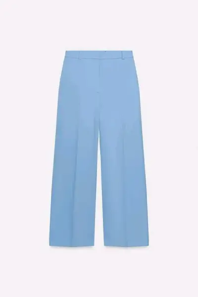 Pantalones palazzo celestes para mujer - miniatura 1