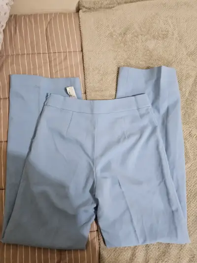 Pantalones palazzo celestes para mujer - miniatura 3