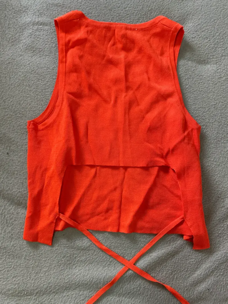 Top sin mangas naranja Zara talla S-M - 3