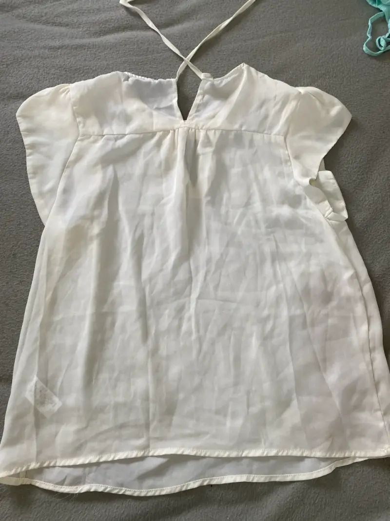 Blusa blanca con perlas, María Pura, talla M - 3