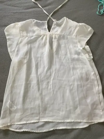 Blusa blanca con perlas, María Pura, talla M - miniatura 3