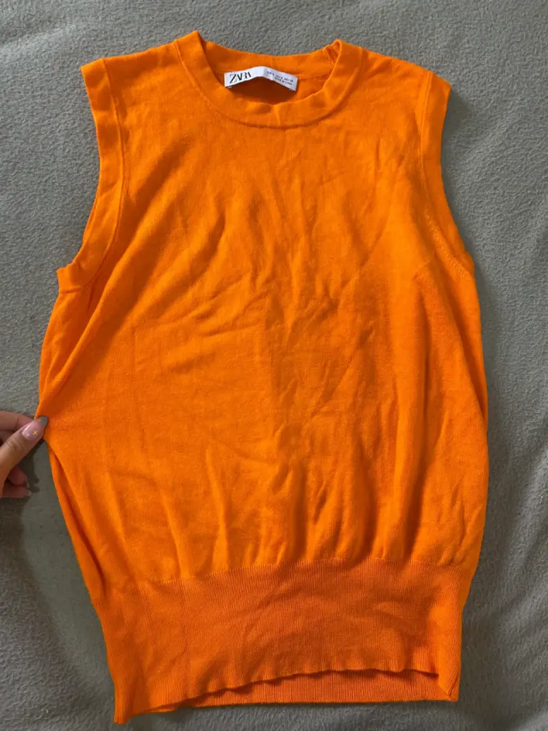 Chaleco sin mangas naranja Zara para mujer - 1