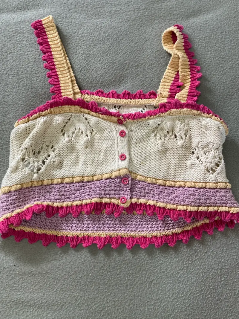 Top tejido de tirantes multicolor Zara, talla S - 1