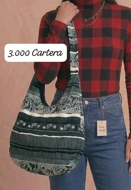Bolso de tela estampado floral
