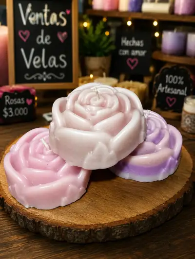 Velas artesanales de cubo y figuras decorativas - miniatura 2