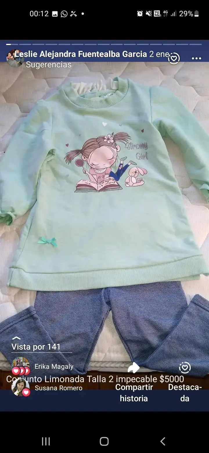 Conjunto infantil Limonada talla 2 verde y azul