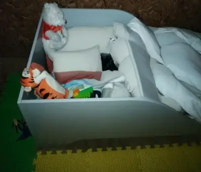 Cama transición infantil blanca de madera - miniatura 2
