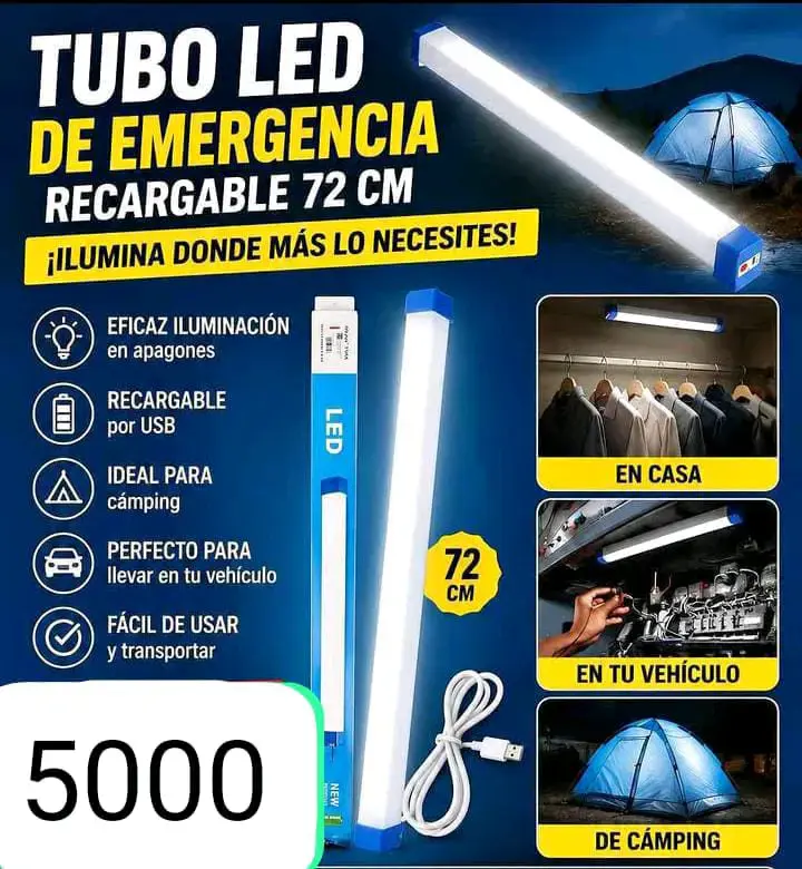 Tubo LED de emergencia recargable 72 cm