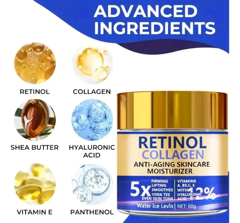 Crema Antiarrugas con Retinol y Colágeno 60g - 4
