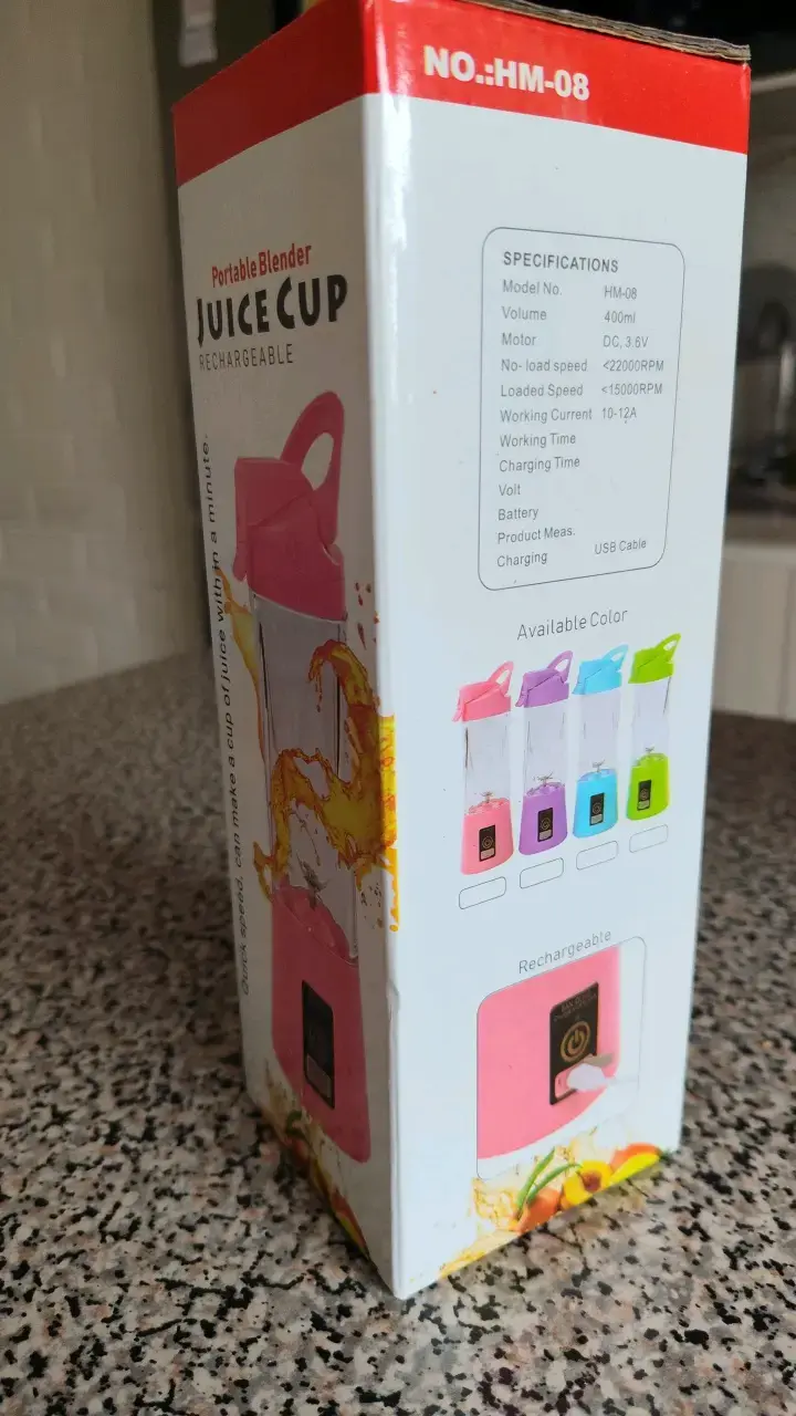 Licuadora Portátil Recargable Juice Cup Rosa - 2