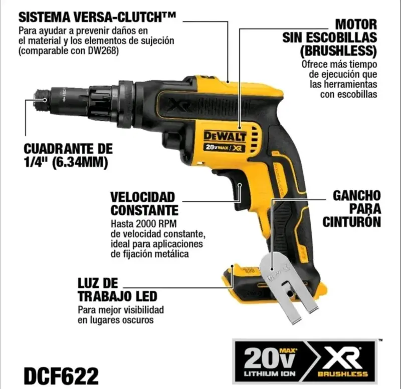 Atornillador Inalámbrico DeWalt 20V con Baterías - 2