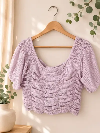 Blusa lila con textura de Foster Moon - miniatura 1