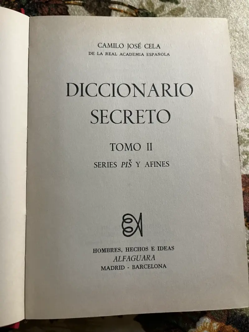 Diccionario Secreto Tomo II de Camilo José Cela - 2