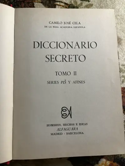 Diccionario Secreto Tomo II de Camilo José Cela - miniatura 2