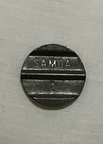 Ficha metálica Samoa 2 antigua - miniatura 1