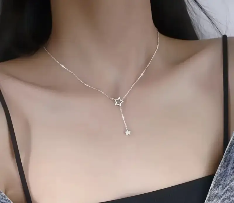 Collar de plata con colgante de estrella - 1