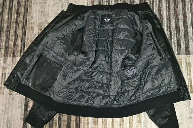 Chaqueta ecocuero negra para hombre - 2