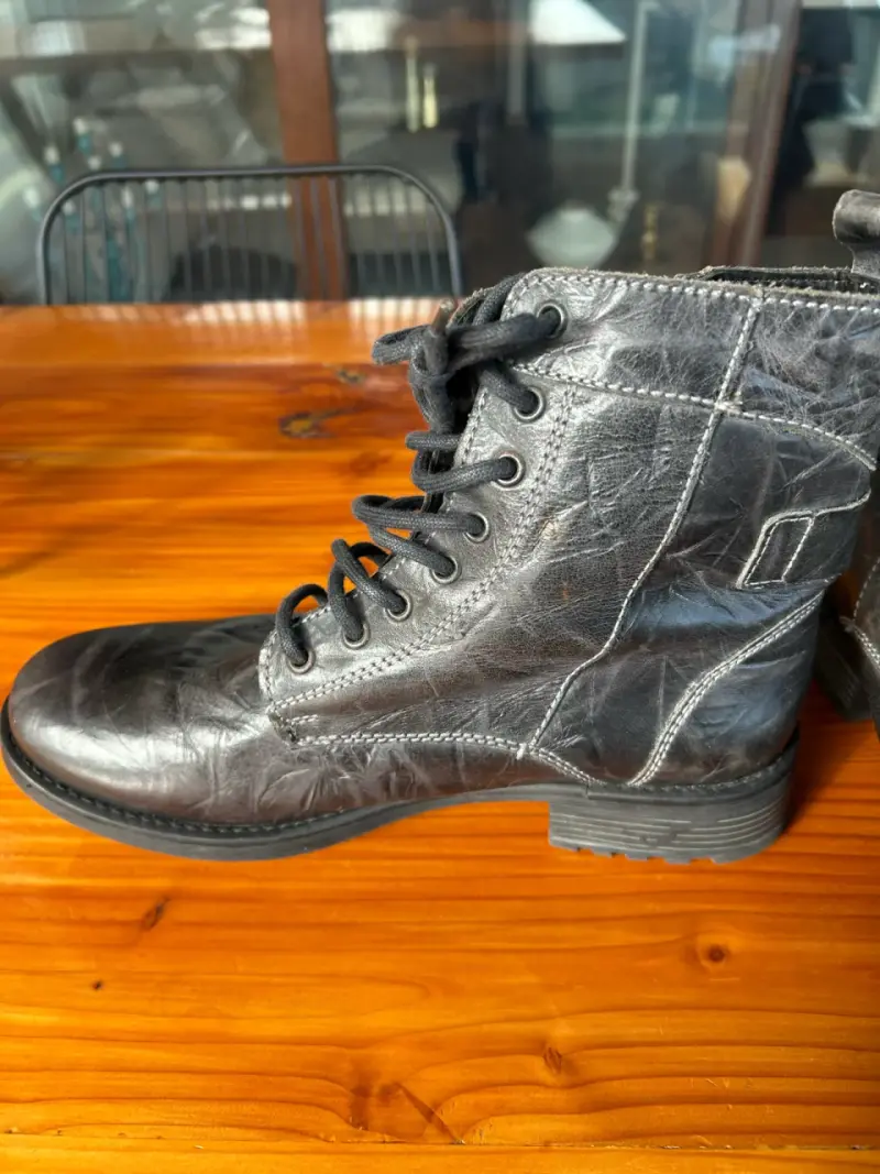 Botas de cuero gris para hombre - 3