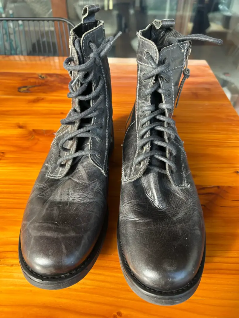 Botas de cuero gris para hombre - 4