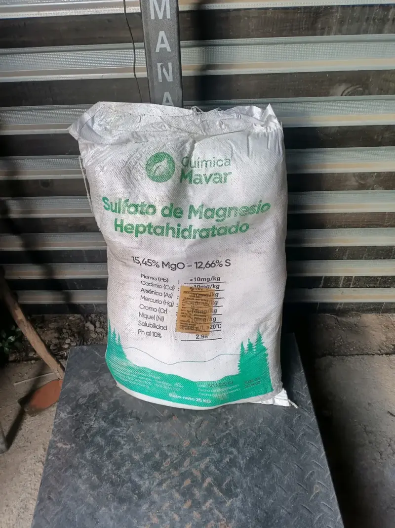 Sulfato de Magnesio Heptahidratado Química Mavar 25kg