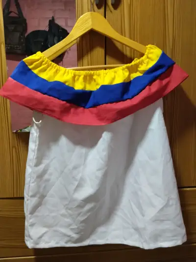 Falda folclórica tricolor para baile - miniatura 3