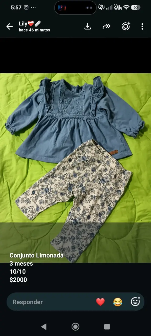 Conjunto de bebé Limonada 3 meses
