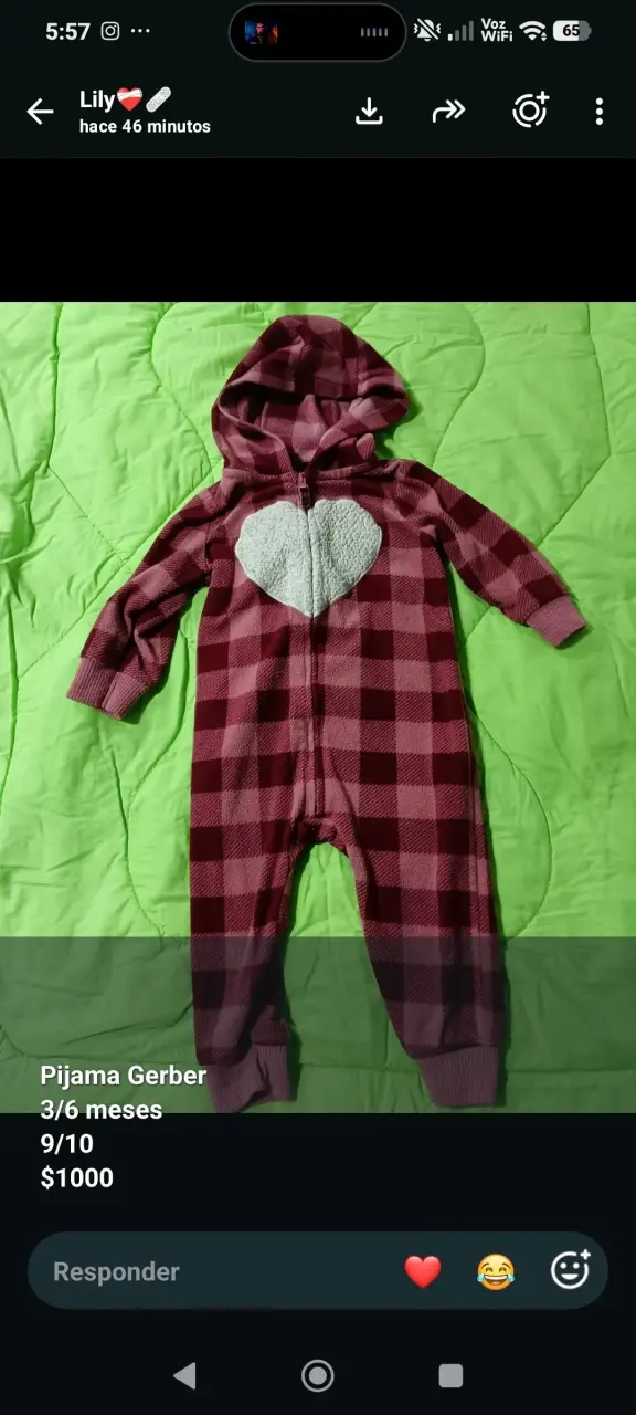 Pijama de bebé Gerber diseño de corazón