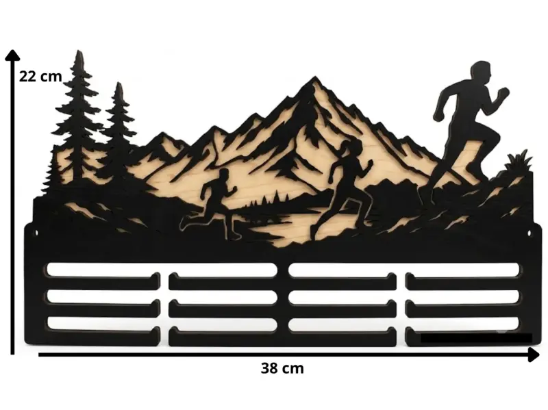 Colgador de medallas para corredores con diseño de montaña - 1