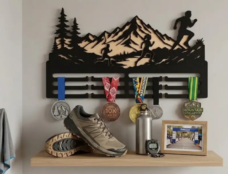 Colgador de medallas para corredores con diseño de montaña - 2