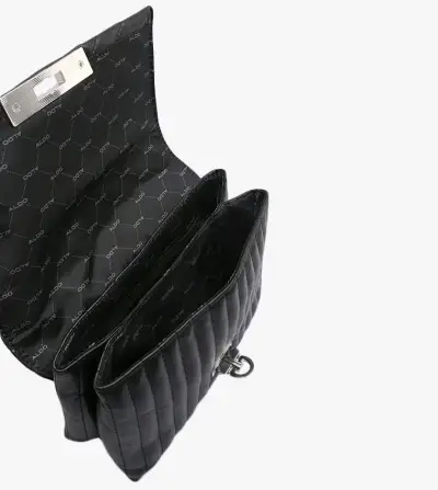 Cartera aldo negra con cadena y diseño acolchado - miniatura 3