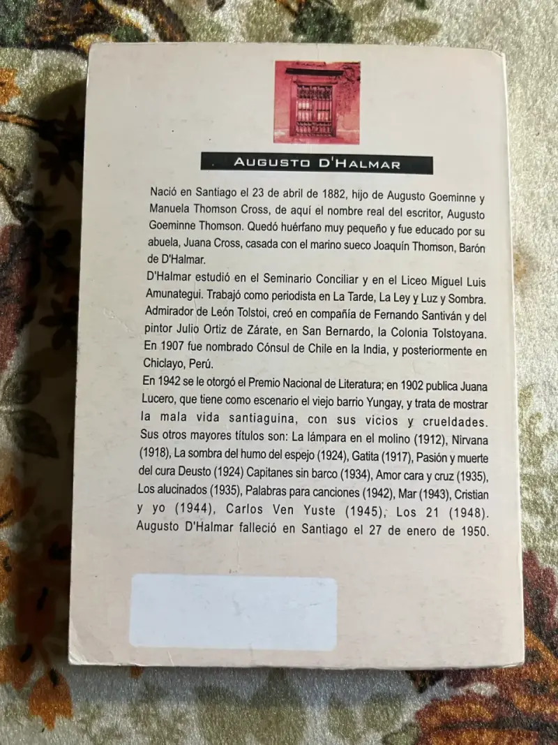 Libro Juana Lucero de Augusto D'Halmar - 3