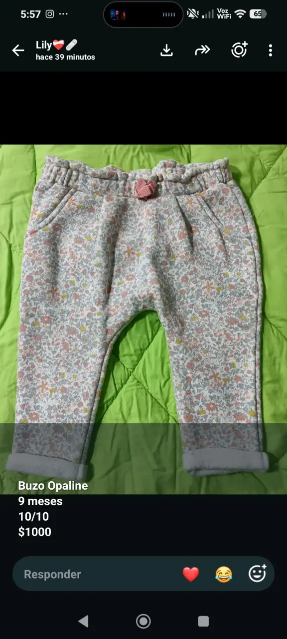 Buzo de bebé 9 meses